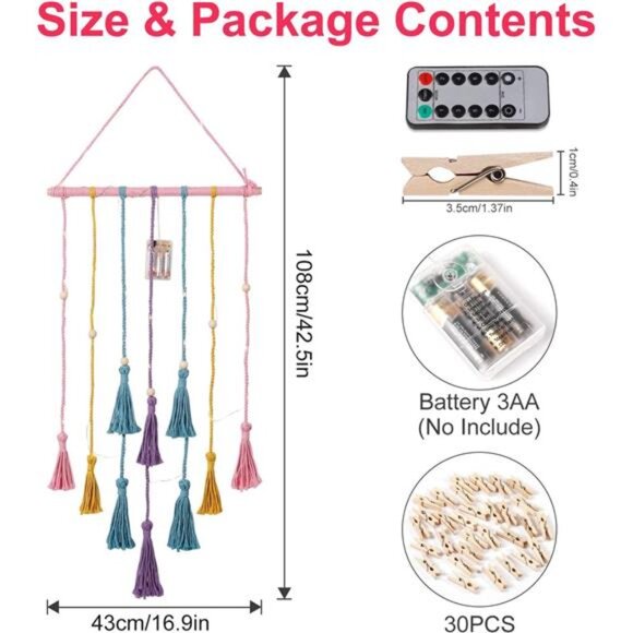 Homecor Gifts for Teenage Girls, Hanging Photo Display & Moon Dream Catchers - Picture 3 of 7